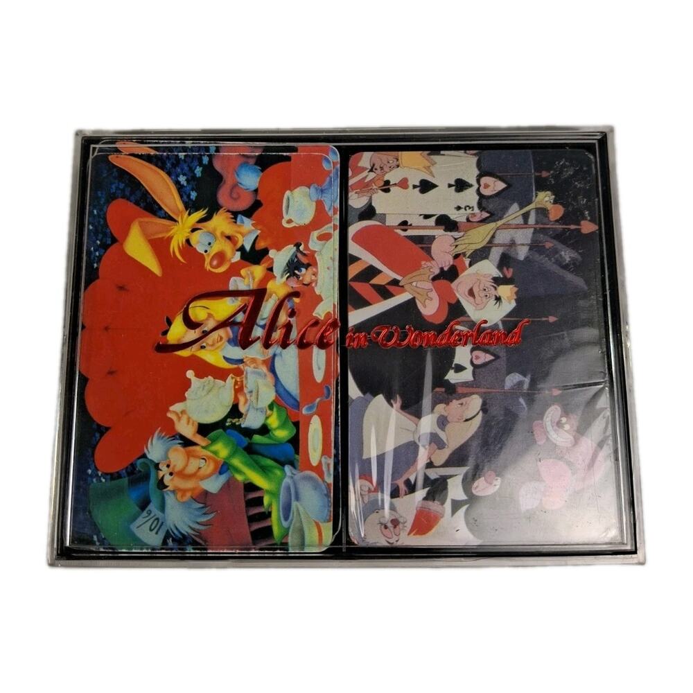 Vintage Walt Disney Alice In Wonderland Double Deck Playing Card Set
